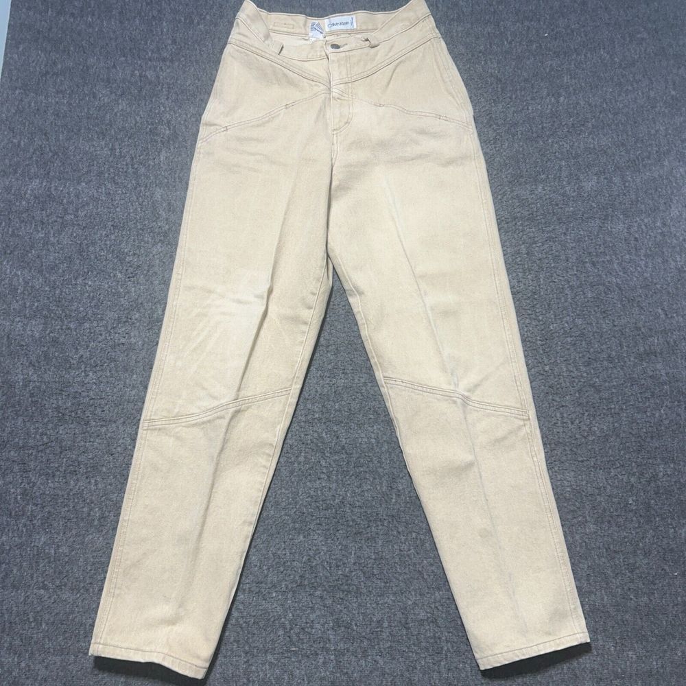 Vintage Calvin Klein Jeans‎ Womens 11 Y2K Mom High Rise Beige Khaki 90s Juniors
